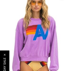Aviator Nation Lavender Crewneck with Bold Logo